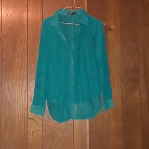 Teal F21 blouse